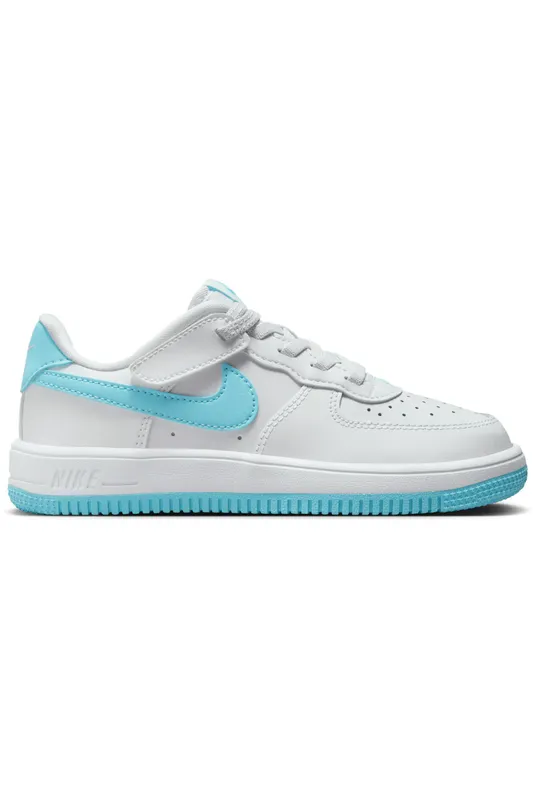 Nike Force 1 Low EasyOn White Aquarius Blue (PS) (FN0237-107)