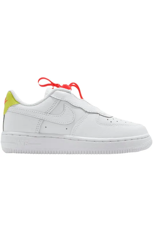 Nike Force 1 Toggle White Bright Crimson (PS) (CU5287-102)