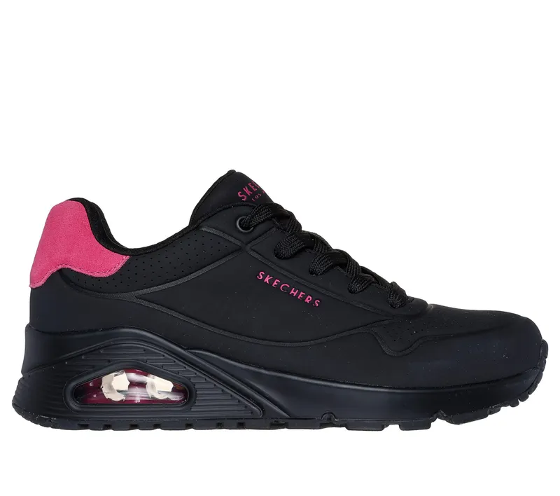 Skechers Uno – Pop Back – Zwart / Heet Roze (177092-BKHP)