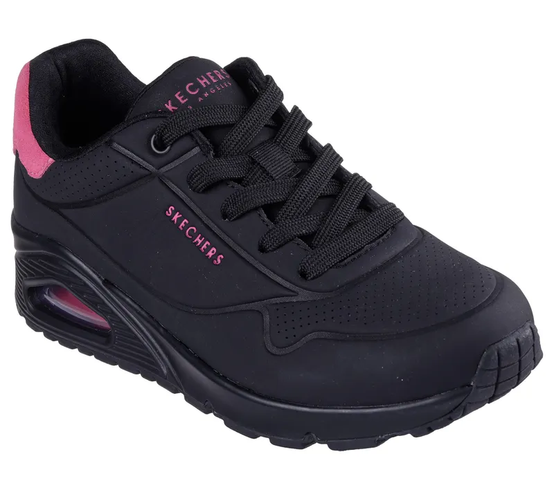 Skechers Uno – Pop Back – Zwart / Heet Roze (177092-BKHP)