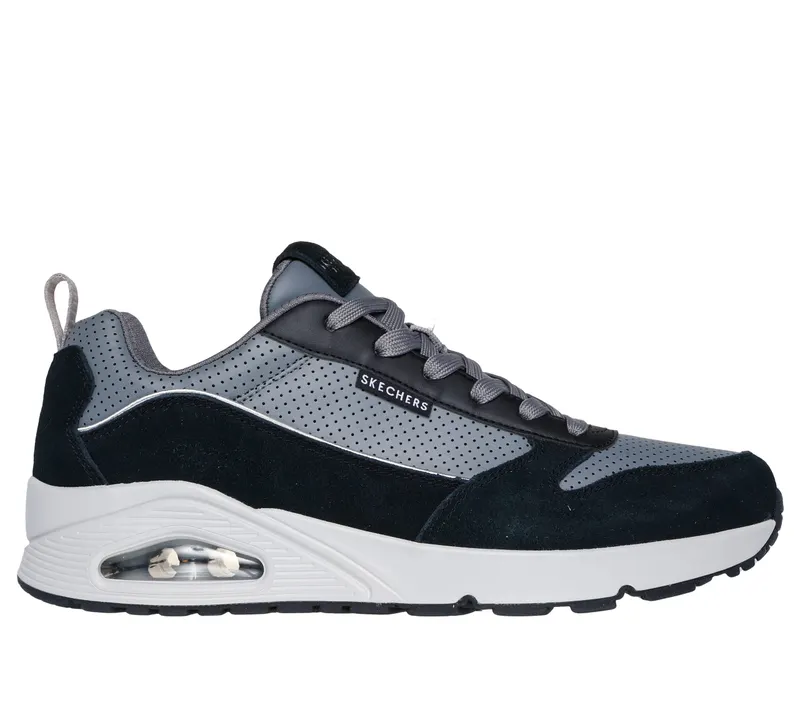 Skechers Uno – Stacre 2.0 – Zwart / Grijs (183011-BKGY)