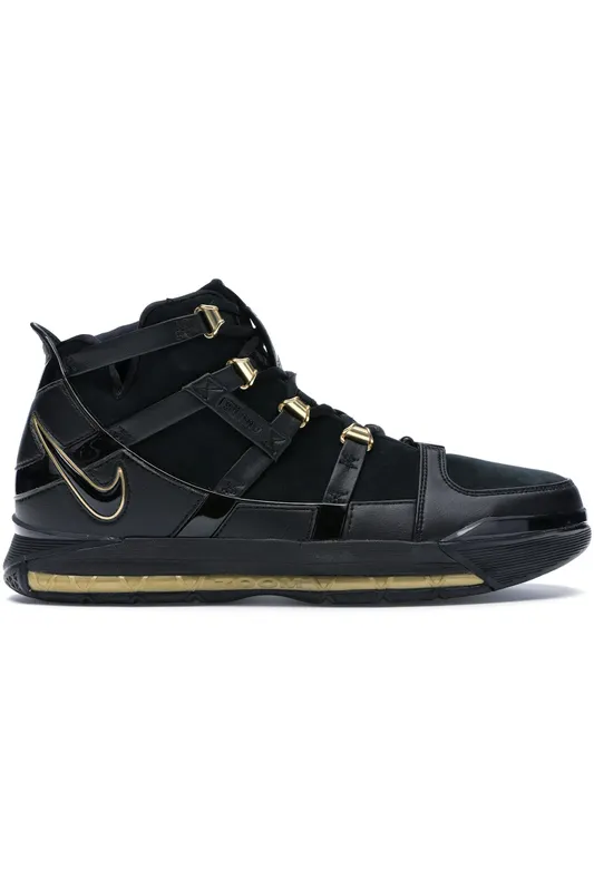 Nike LeBron Zoom 3 Black Metallic Gold (312147-006)