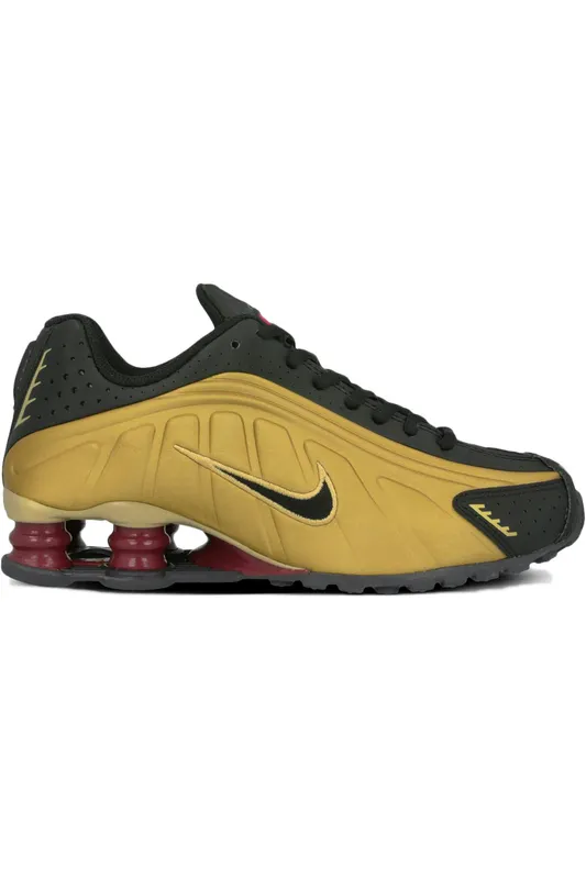 Nike Shox R4 Metalic Gold Black Red (GS) (BQ4000-003)