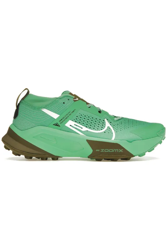 Nike ZoomX Zegama Trail Spring Green Olive Flak Black White (DH0623-302)