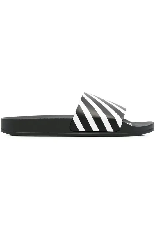 OFF-WHITE Diag Slider Black White (OMIC011C99MAT0011001)