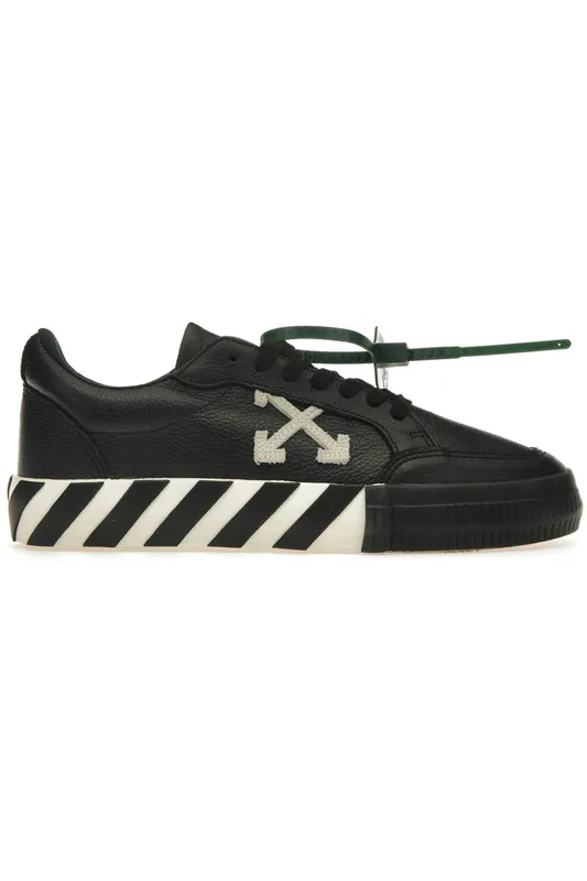 OFF-WHITE Low Vulcanized Leather Black White (Women’s) (OWIA272C99LEA0011001)
