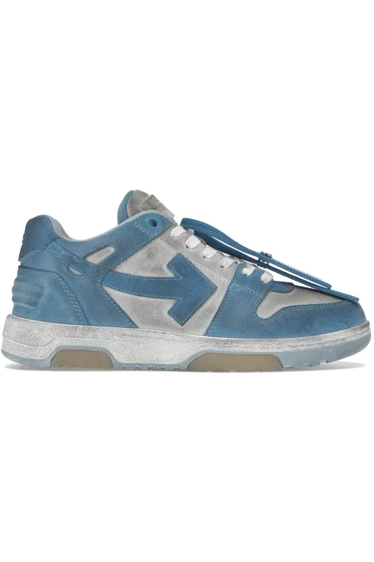 OFF-WHITE OOO Low Out Of Office Suede White Light Blue (OMIA189S22LEA0080140)