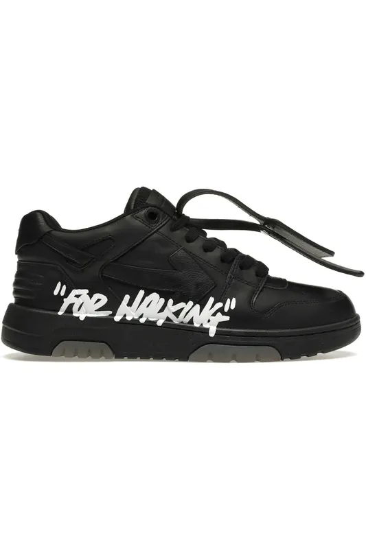 OFF-WHITE OOO Low Tops “For Walking” Black White (OMIA189S21LEA0041001/OMIA189F21LEA0031001)