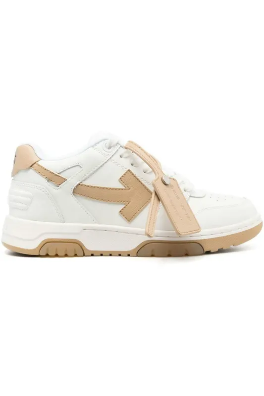 OFF-WHITE Out Of Office Calf Leather White Camel (Women’s) (OWIA259F22LEA0010162)