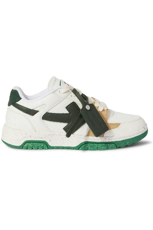 OFF-WHITE Out Of Office Low Slim White Green (OMIA243S23LEA0010149)