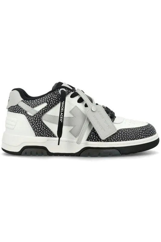 OFF-WHITE Out Of Office OOO Low Tops Black Grey (OMIA189S23.LEA009.0109)
