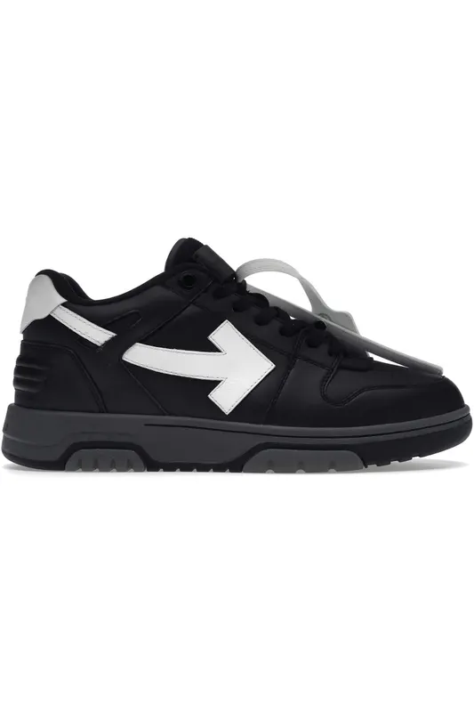OFF-WHITE Out Of Office OOO Low Tops Black Grey White SS22 (OMIA189C99LEA0011001 / OMIA189C99LEA0041001)