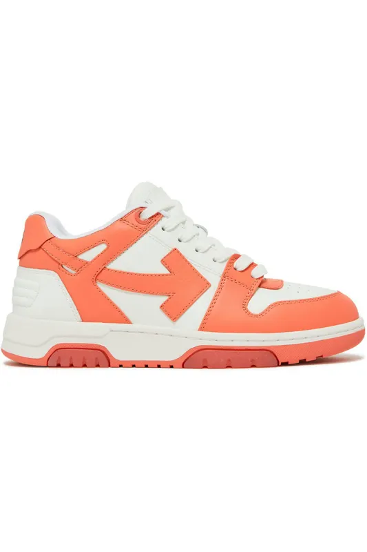 OFF-WHITE Out Of Office OOO Low Tops Coral Red White (Women’s) (OWIA259S23LEA001-2601)