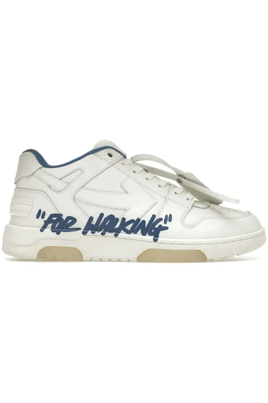 OFF-WHITE Out Of Office “OOO” Low Tops For Walking White White Dark Blue SS22 (OMIA189S22LEA0030145)
