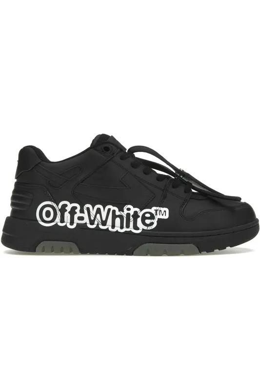 OFF-WHITE Out Of Office OOO Low Tops “Off-White” Black White (OMIA189S22LEA0041001)