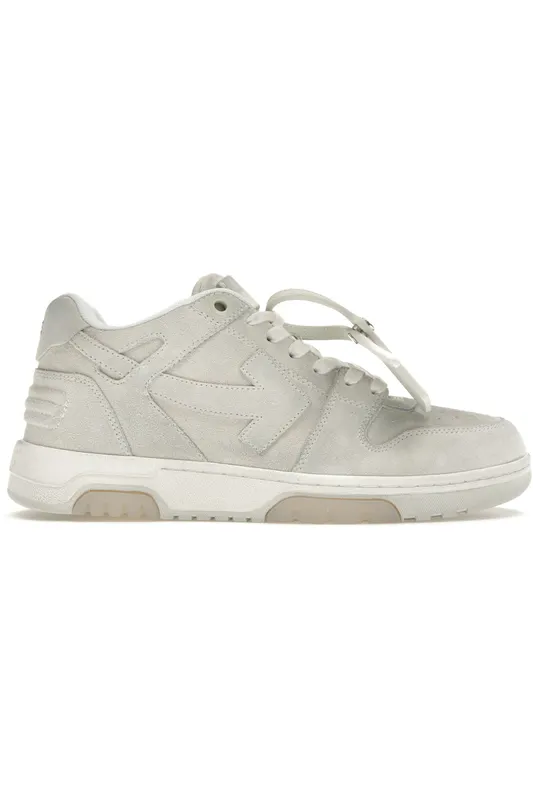 OFF-WHITE Out of Office “OOO” Low Tops Vanilla White Suede (OMIA189S23LEA0110101)