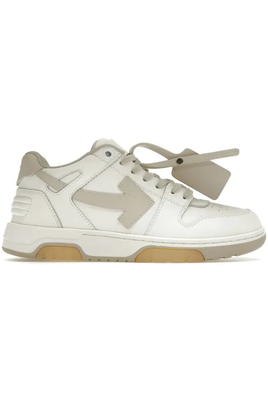 OFF-WHITE Out Of Office OOO Low Tops White Beige (OMIA189C99LEA0010161)