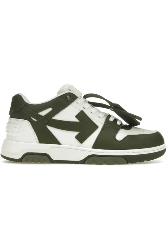 OFF-WHITE Out Of Office OOO Low Tops White Khaki (OMIA189S23LEA0015901)