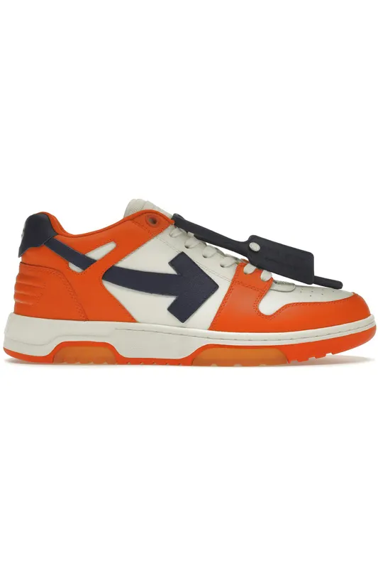 OFF-WHITE Out Of Office OOO Low Tops White Orange Blue (OMIA189F21LEA0022045)