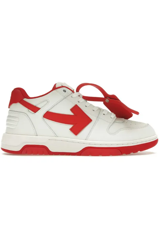 OFF-WHITE Out Of Office “OOO” Low Tops White Red (OMIA189S22LEA0010125 / OMIA189F22LEA0010125)