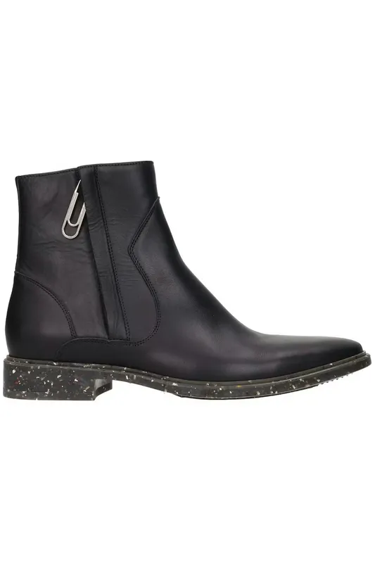 OFF-WHITE Paperclip Zip-up Ankle Boots Black (OMIA178F21LEA0021010)