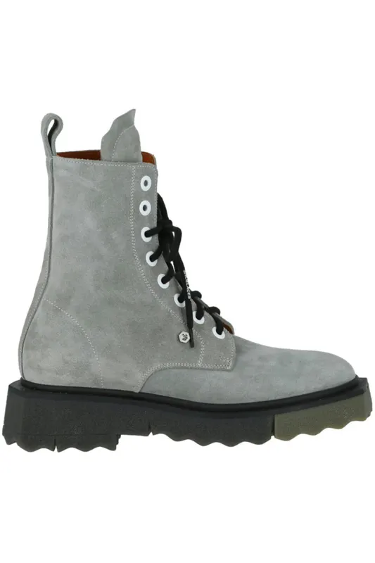 OFF-WHITE Spongesole Leather Ankle Boot Sand Black (IE009S22 LEA00 21710 20120)