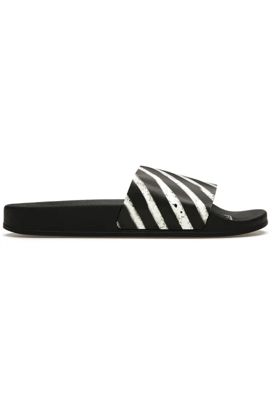 Off-White Spray Stripes Slides Black (OMIA087S19C220371001 / OMIC001R21MAT0041001)