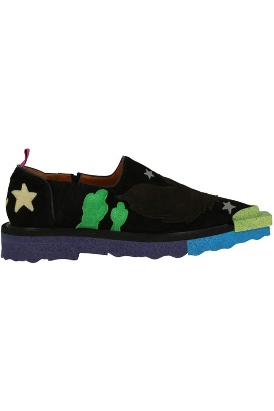 OFF-WHITE Texan Leather Platform Dress Shoes Black Green (IF006S22 LEA00 11055 00321)