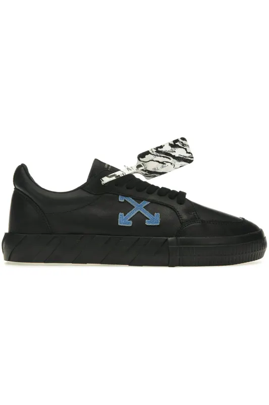OFF-WHITE Vulc Low Black/Blue Leather SS21 (OMIA085R21LEA0011045)