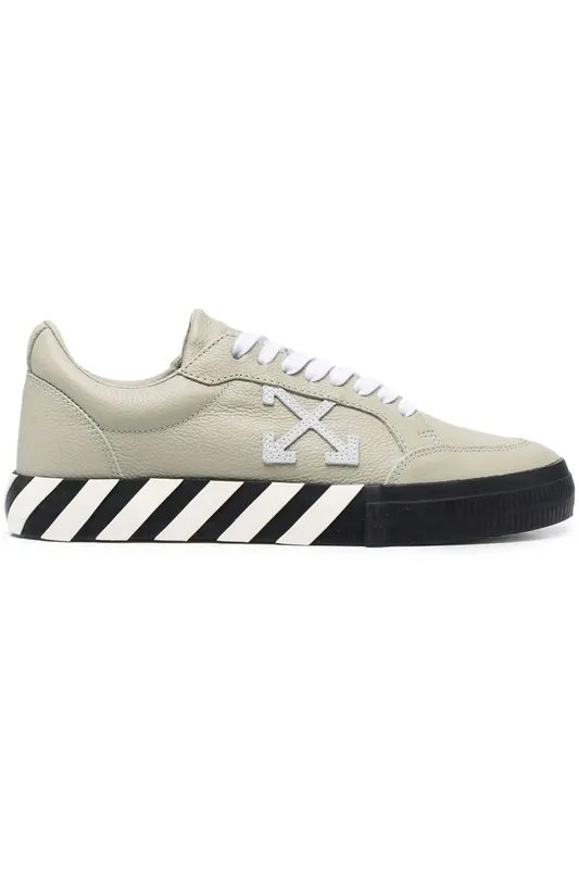 OFF-WHITE Vulc Low Leather Khaki Green (OMIA085F21LEA0066340)