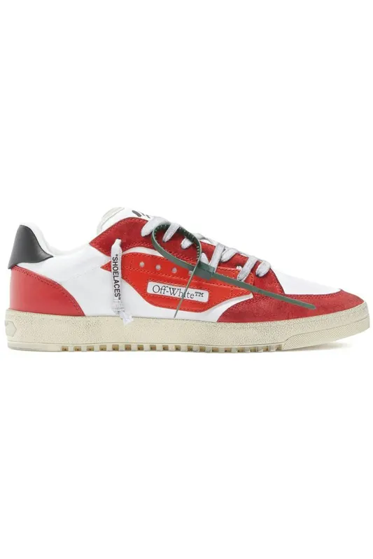OFF-WHITE Vulcanized 5.0 Low Top Distressed White Red Black (OMIA227S22FAB0020125)