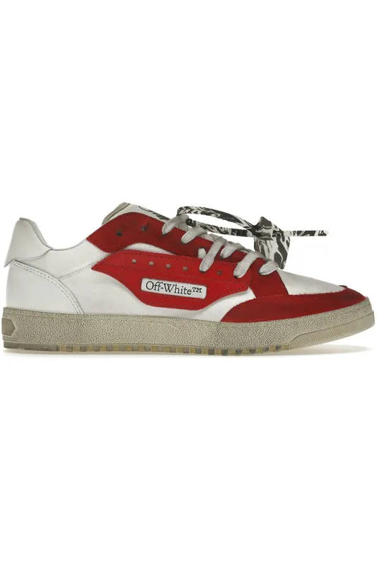 OFF-WHITE Vulcanized 5.0 Low Top White Red (OMIA227F21FAB0010129)