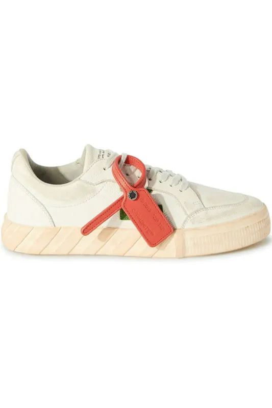 OFF-White Vulcanized Low Distressed Leather White Green (OMIA085F23LEA0030155)