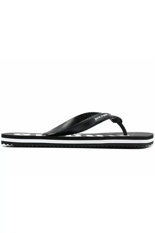 Palm Angels Flip Flop Logo Black White (PMIC003S21PLA0011001)