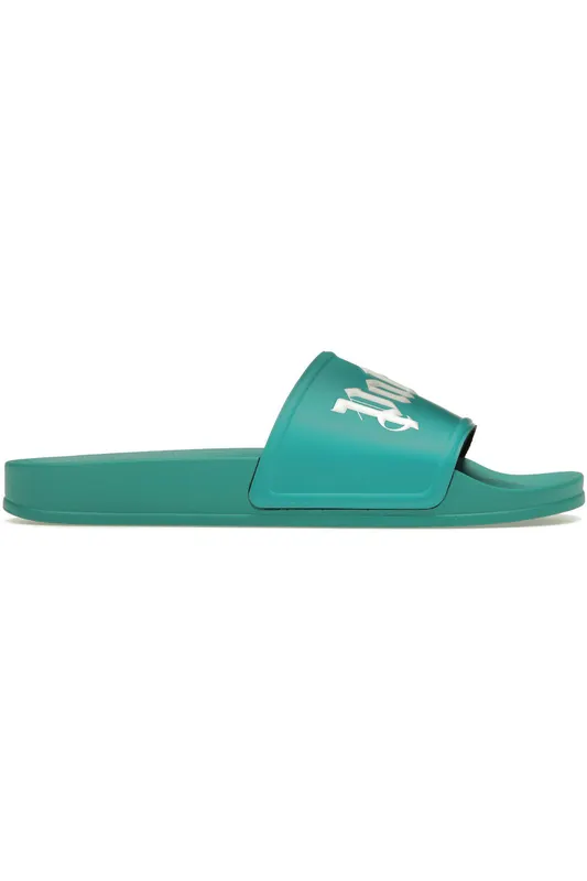 Palm Angels Logo Pool Slides Light Blue (PMIC001S23PLA0014001)