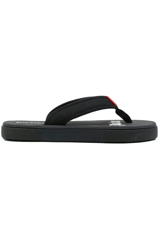 Palm Angels Logo Tag Flip Flops Black (PMIO001S23FAB0011001)