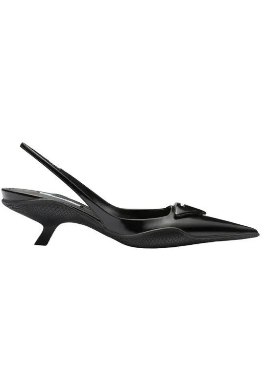Prada 30mm Sling-Back Pumps Black Brushed Leather (1I565M_055_F0002_F_A045)
