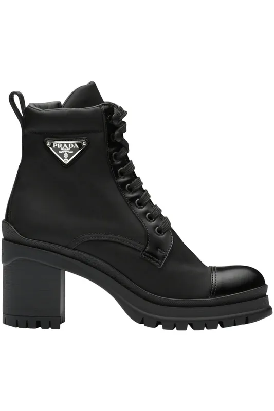 Prada 55mm Laced Booties Black Nylon (1T708M_3LFU_F0002_F_055)