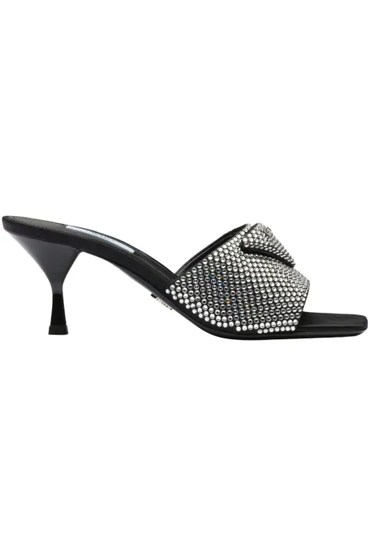 Prada 65mm Crystal Heeled Sandals Black Satin (1XX608_2AWL_F0T7O_F_065)