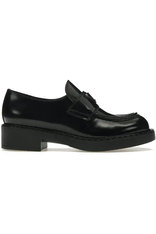 Prada Chocolate 50mm Loafer Black Brushed Leather (1D246M_ULS_F0002_F_B050)