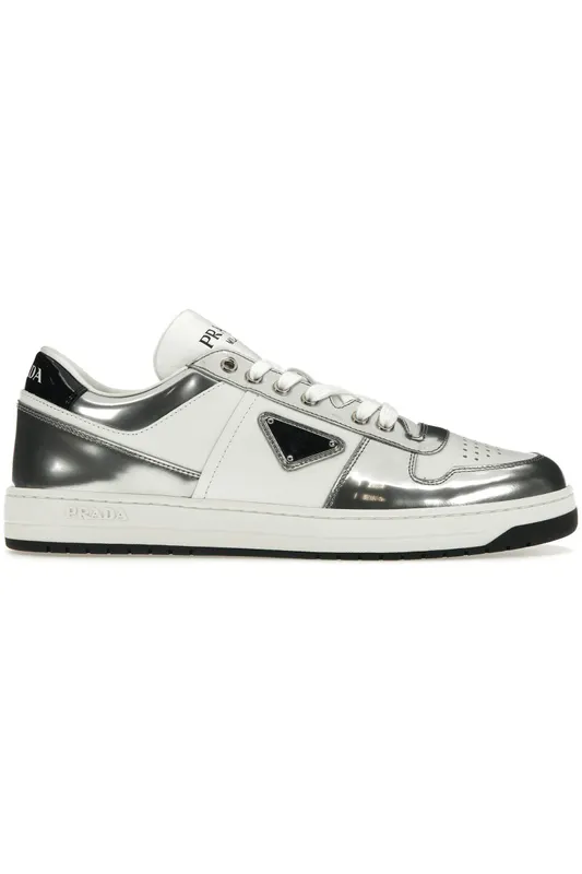 Prada Downtown Low Top Sneakers Leather White Silver (2EE364_3LL2_F0J36)