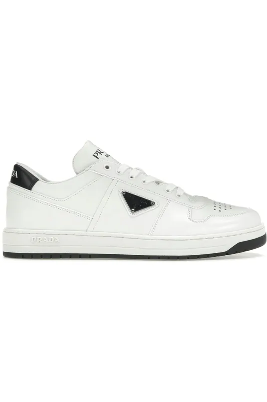 Prada Downtown Low Top Sneakers Leather White White Black (2EE364_3LJ6_F0964)