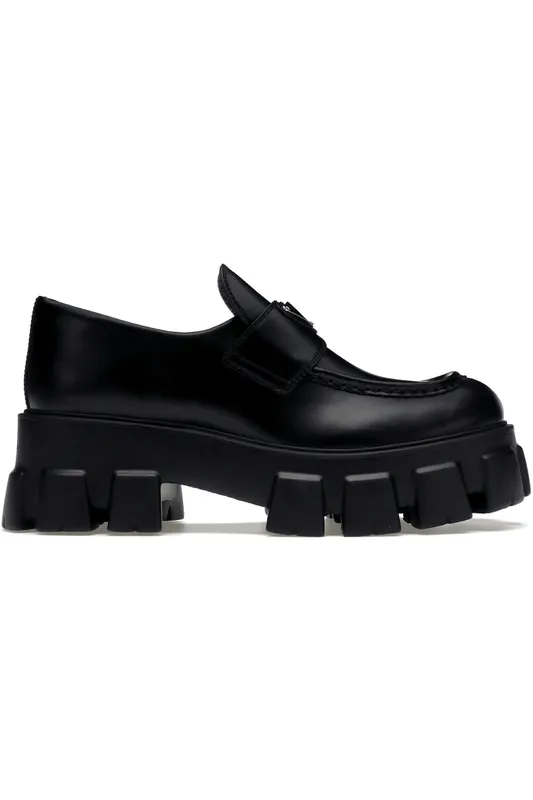 Prada Monolith 55mm Loafer Black Brushed Leather (1D649M_B4L_F0002_F_B055)