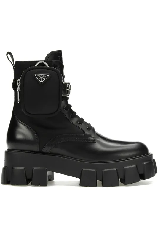 Prada Monolith 55mm Pouch Ankle Boots Black Leather (1T255M_3LJS_F0002_F_B055)