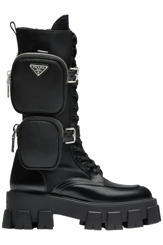 Prada Monolith 55mm Pouch Tall Boots Black Leather (1W257M_3LJS_F0002_F_B055 / 1W257M_3LFR_F0002_F_B055 / 1W257M_3L09_F0002_F_B055)