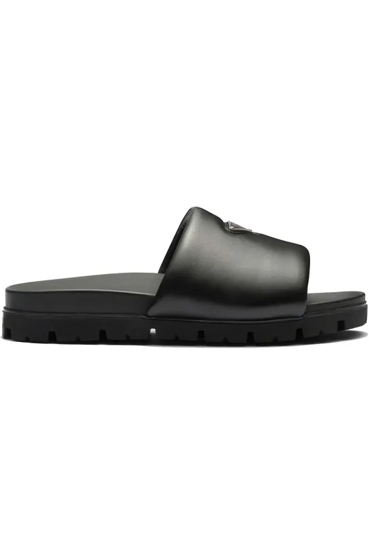 Prada Padded Slides Black Nappa Leather (Men’s) (2X3099_2DL8_F0002)