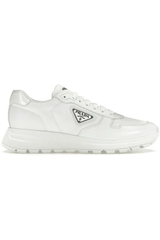 Prada PRAX 01 Sneakers Re-Nylon Brushed Leather White White (2EE369_3LF5_F0009_F_G000)