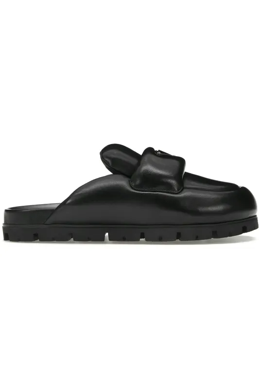 Prada Soft Padded 20mm Sabots Black Nappa Leather (1S084N_2DL8_F0002_F_020)