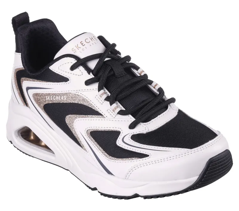 Skechers Tres-Air – Shimm-Airy – Wit / Zwart / Goud (177422-WBGD)