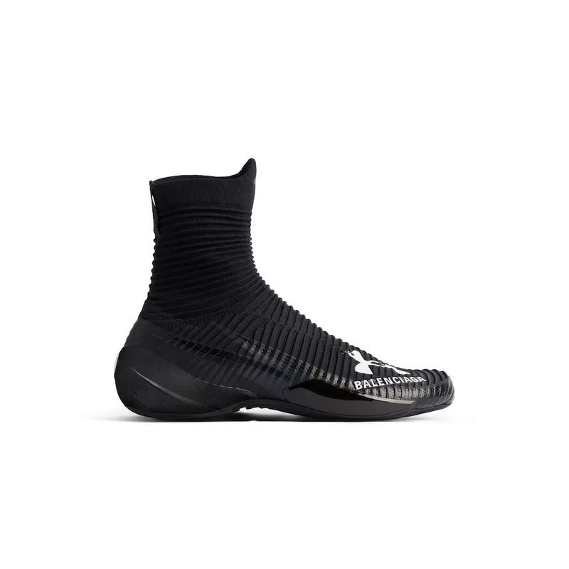 Balenciaga Men’s Under Armour® Hyper Sneaker In Black / White Black / White (811989WUASO1090)